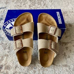 Birkenstock Arizona Suede Leather Taupe Sandals